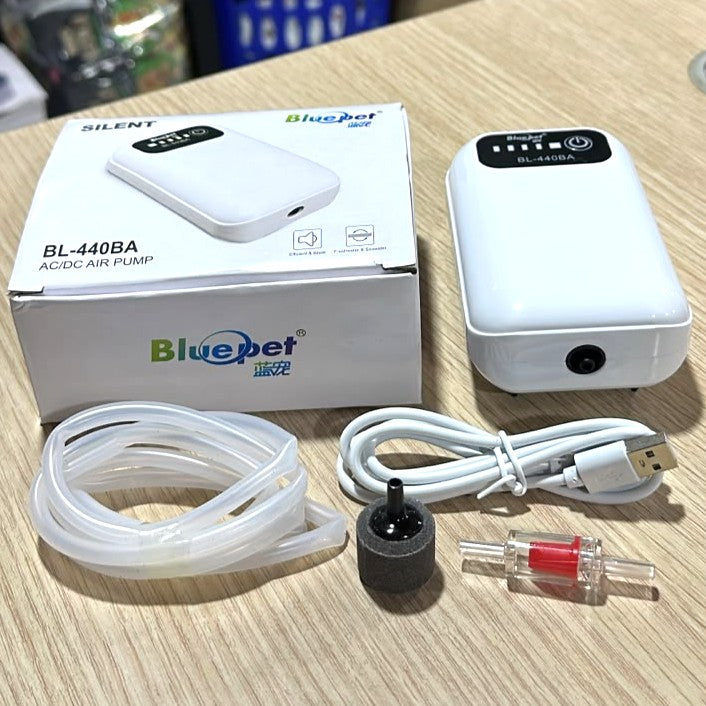 Bluepet BL-440BA AC/DC Aquarium Air Pump (1W) – Battery Backup Aerator