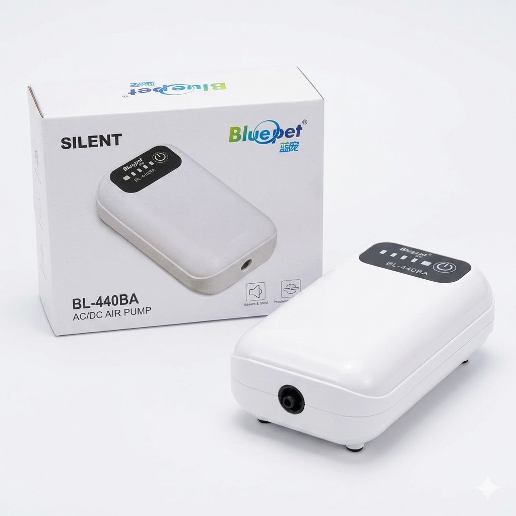 Bluepet BL-440BA AC/DC Aquarium Air Pump (1W) – Battery Backup Aerator