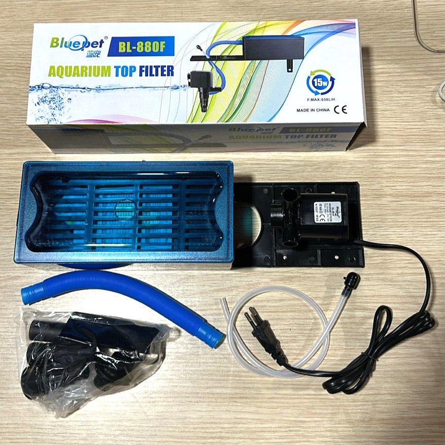 Bluepet BL-880F Aquarium Top Filter (15W, 650 L/H) – Efficient Circulation & Filtration