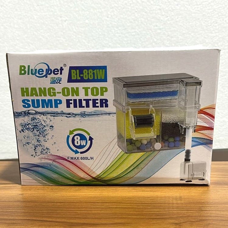 Blue Pet BL-881W Hang-On Top Sump Filter 8 Watts 600 L/H