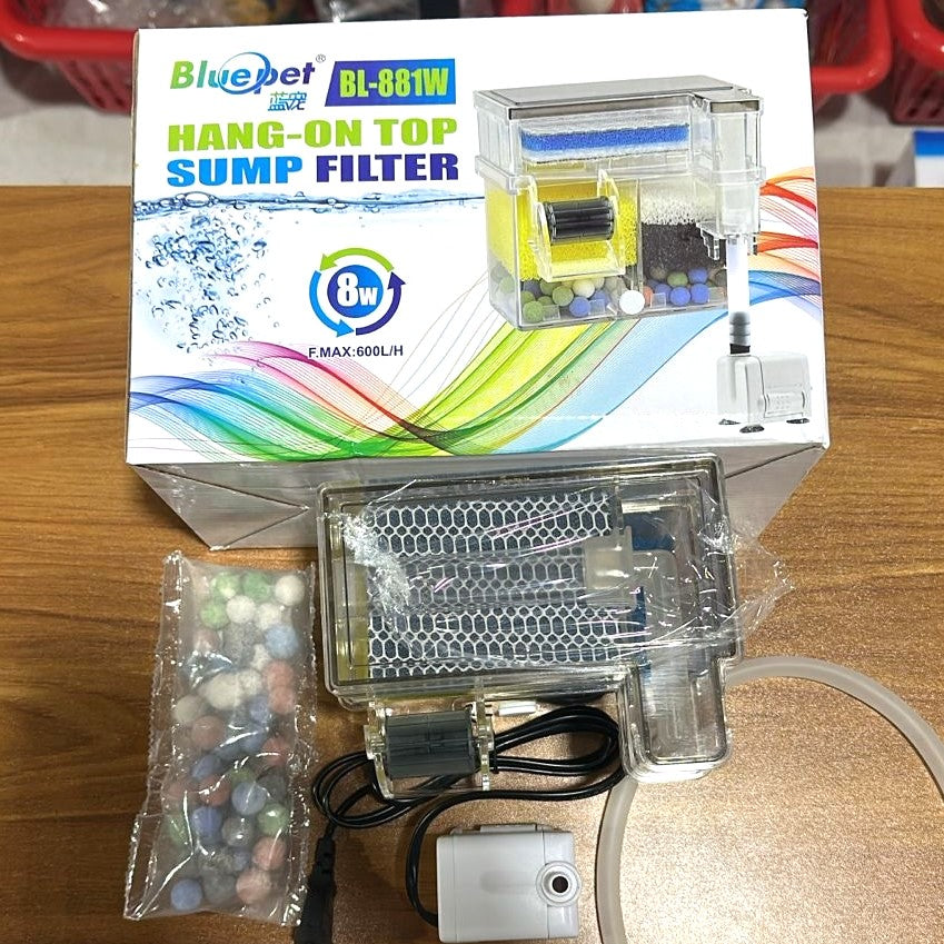 Blue Pet BL-881W Hang-On Top Sump Filter 8 Watts 600 L/H