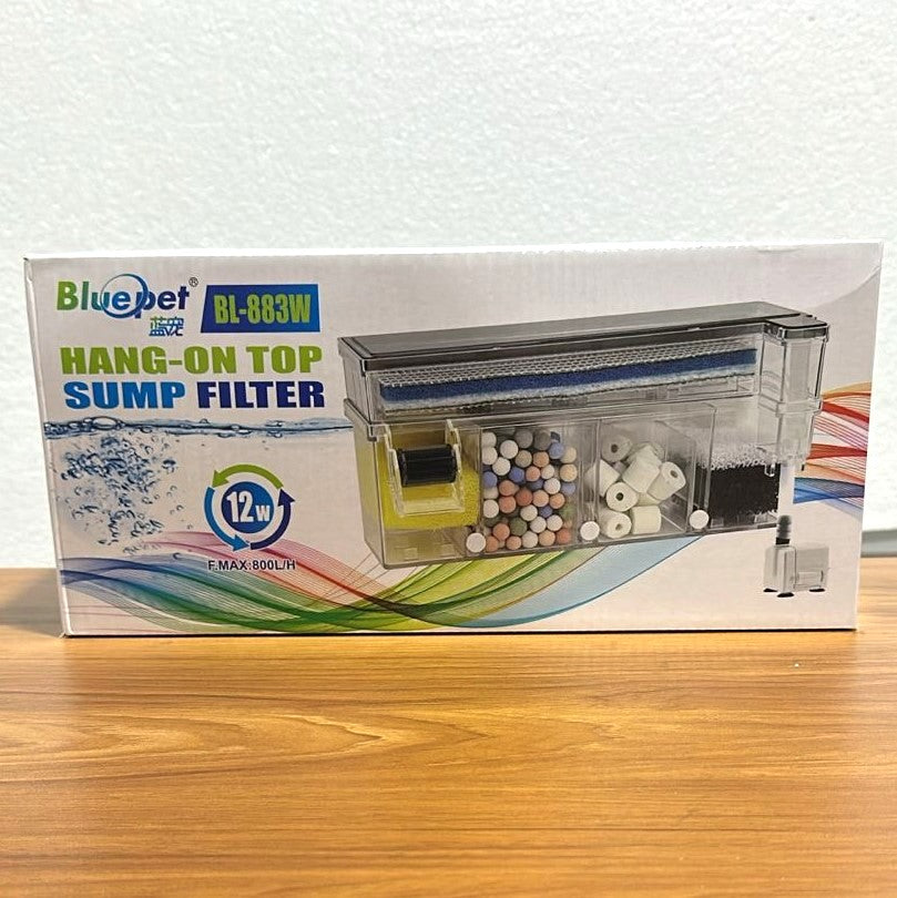 Blue Pet BL-883W Hang-On Top Sump Filter 12 Watts 800L/H