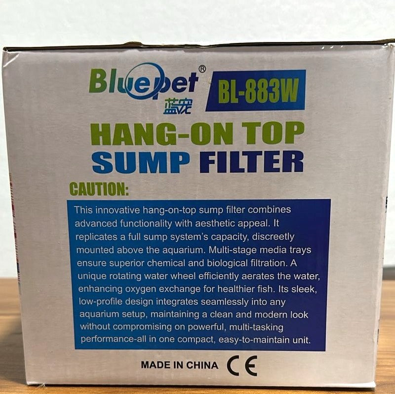 Blue Pet BL-883W Hang-On Top Sump Filter 12 Watts 800L/H