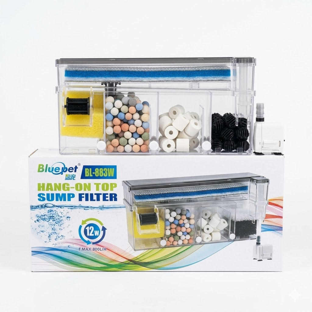 Blue Pet BL-883W Hang-On Top Sump Filter 12 Watts 800L/H