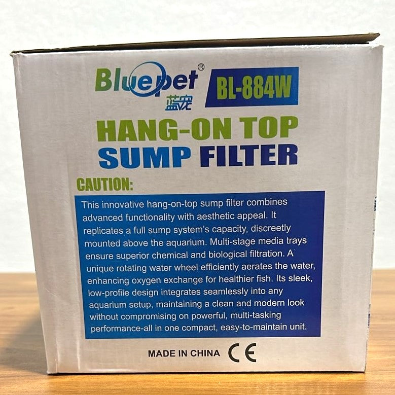 Blue Pet BL-884W Hang-On Top Sump Filter 15 Watts 1000 L/H