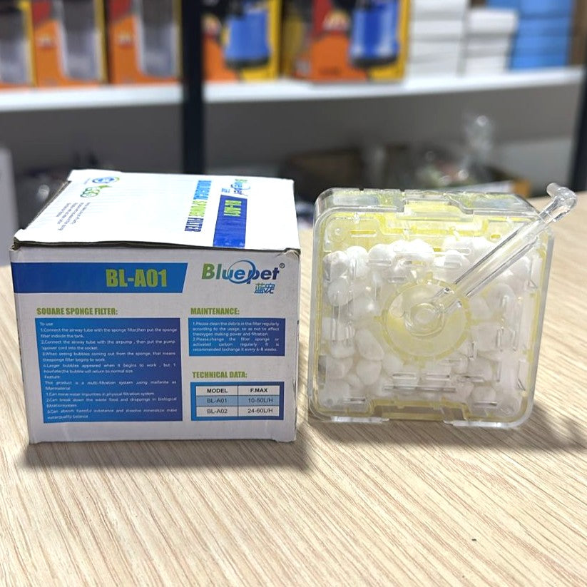 Bluepet BL-A01 Square Biological Sponge Filter – Advanced Multi-Filtration System