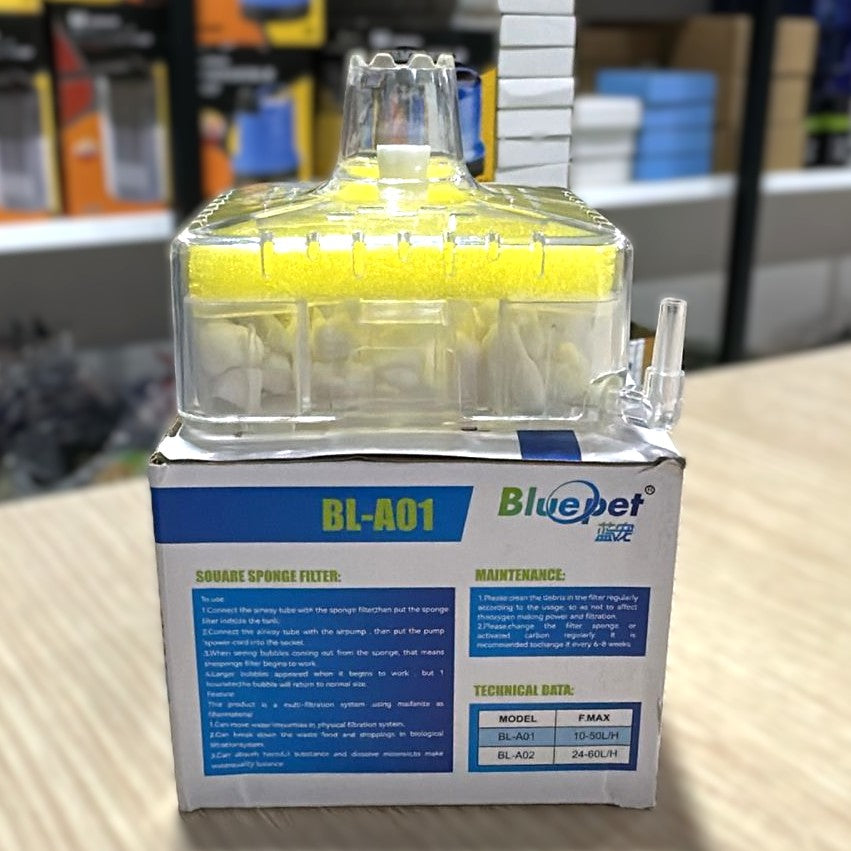 Bluepet BL-A01 Square Biological Sponge Filter – Advanced Multi-Filtration System