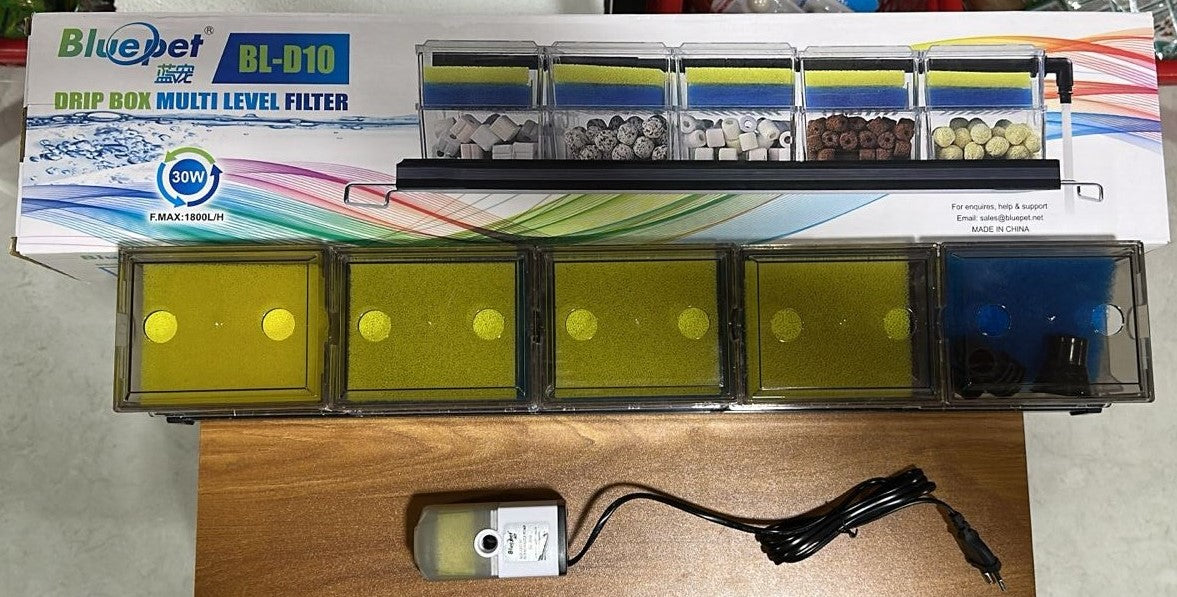 Blue Pet BL-D10 Drip Box Multi-Level Filter 30 Watts 1800 L/H