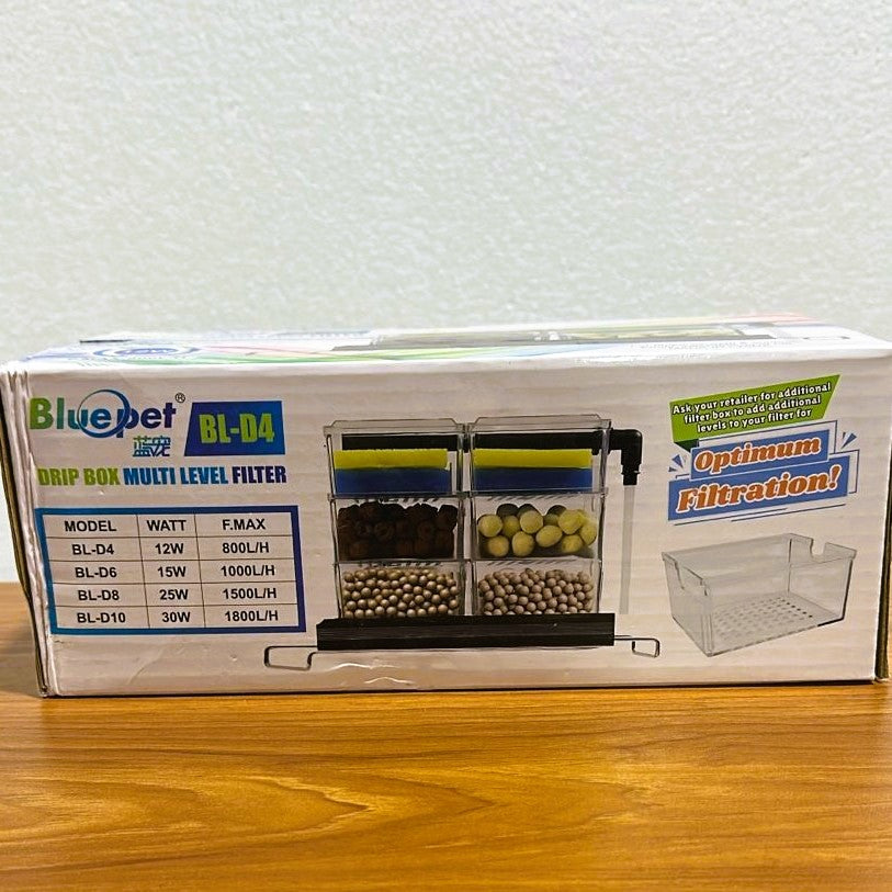 Blue Pet BL-D4 Drip Box Multi-Level Filter 12 Watts 800 LlH