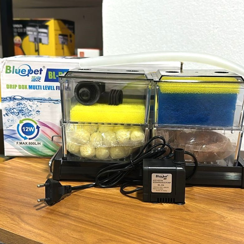 Blue Pet BL-D4 Drip Box Multi-Level Filter 12 Watts 800 LlH