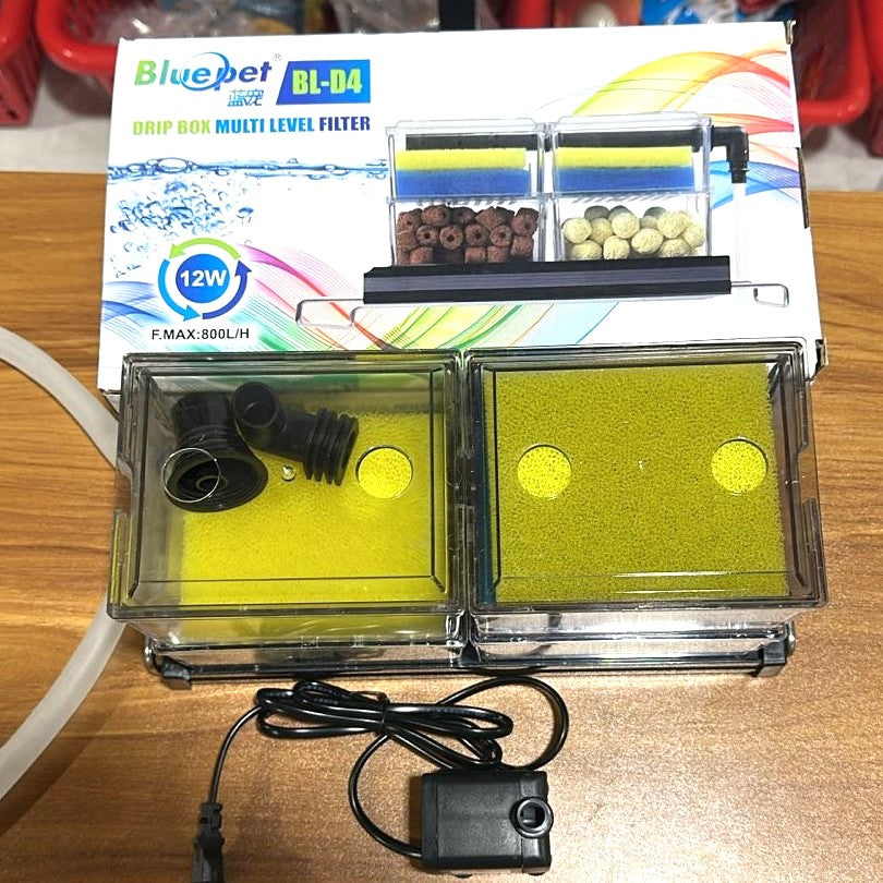 Blue Pet BL-D4 Drip Box Multi-Level Filter 12 Watts 800 LlH