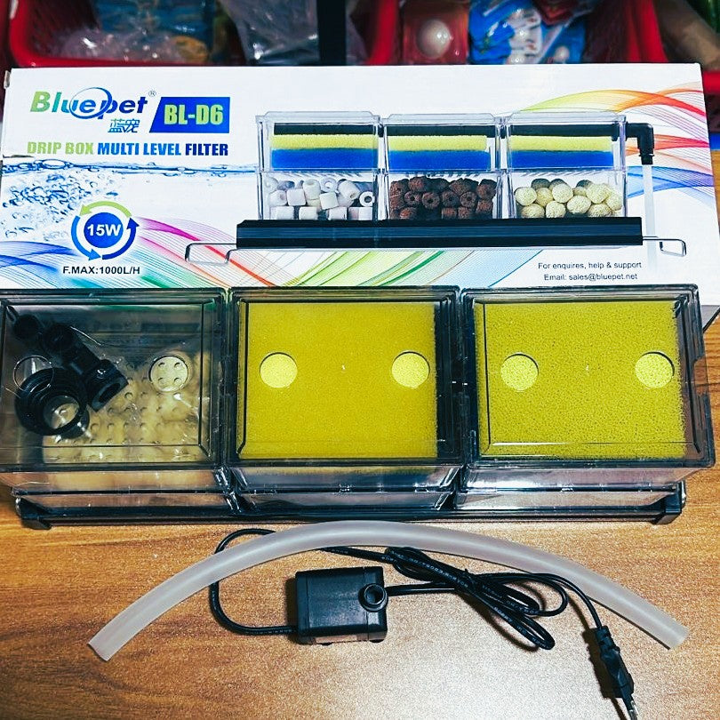 Blue Pet BL-D6 Drip Box Multi-Level Filter 15 Watts 1000 L/H