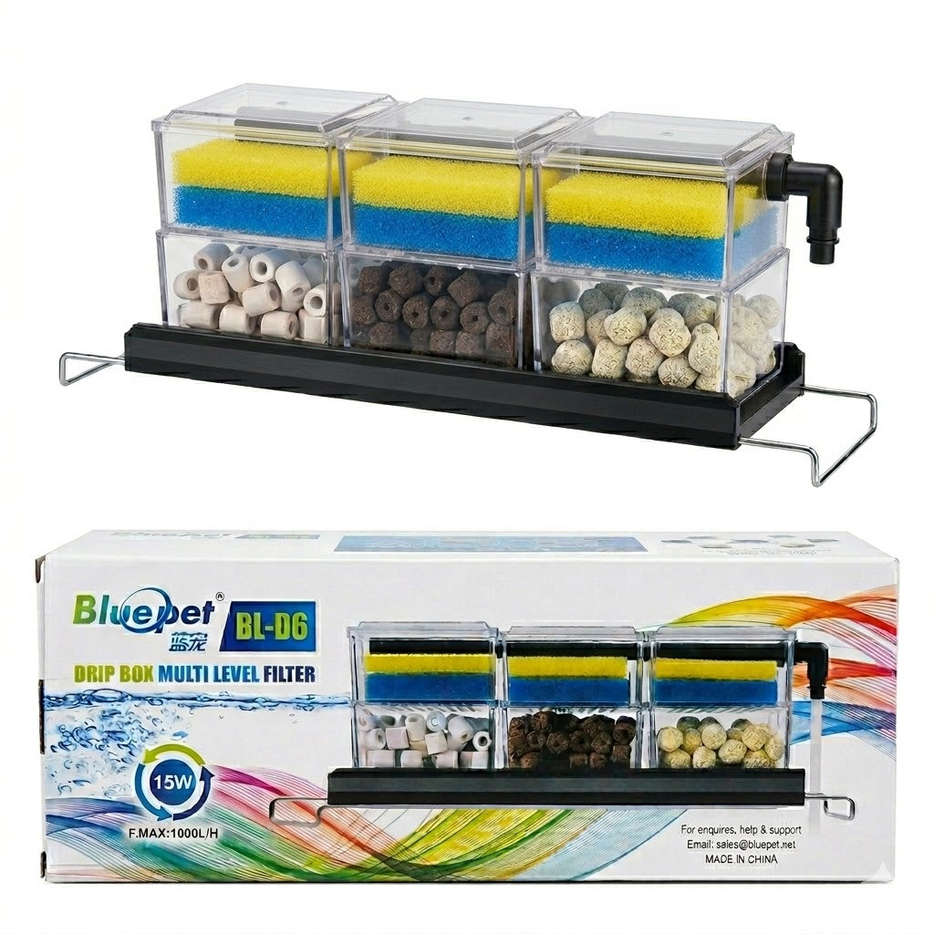 Blue Pet BL-D6 Drip Box Multi-Level Filter 15 Watts 1000 L/H
