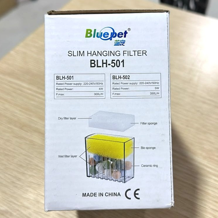 Bluepet BLH-501 Slim Hang On Filter (4W, 300 L/H) – Biochemical Filtration
