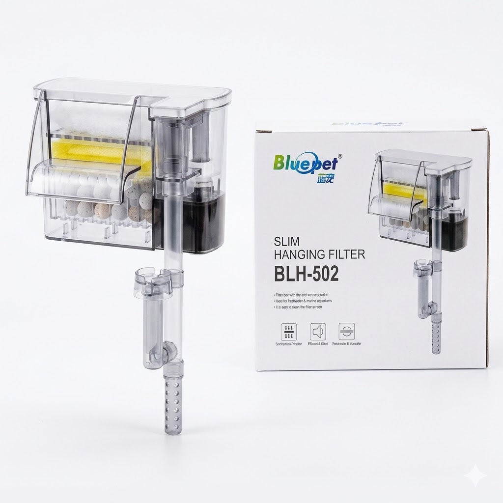 Bluepet BLH-502 Slim Hang On Filter (5W, 350 L/H) – Biochemical Filtration