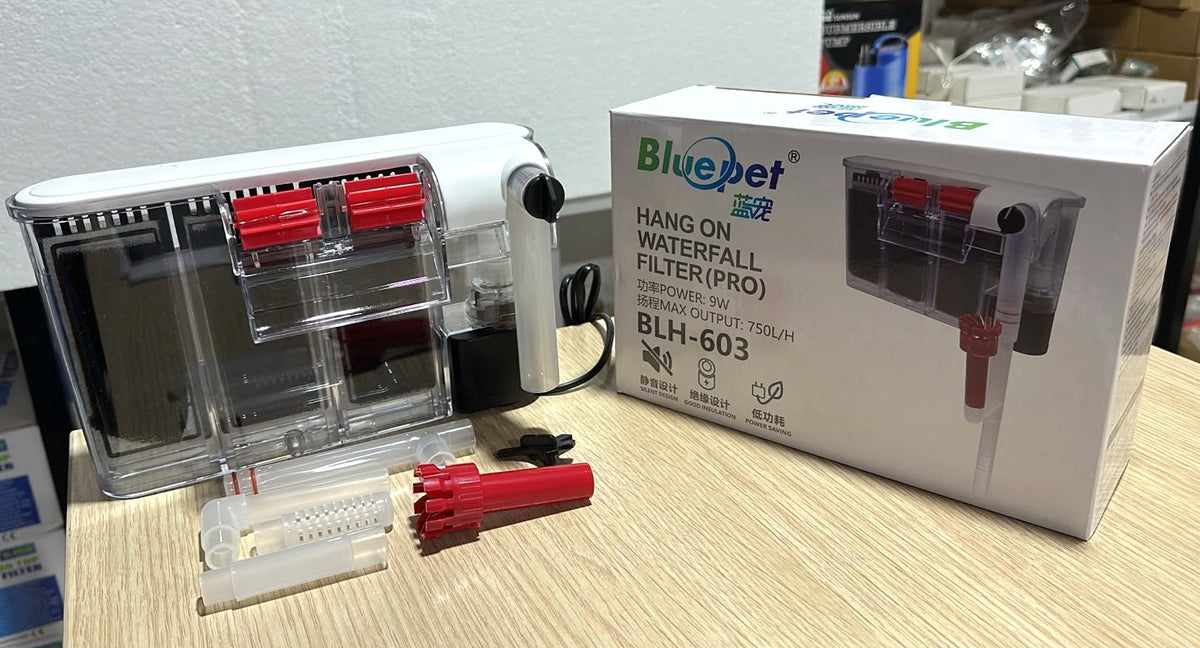 Bluepet BLH-603 Pro Hang-On Waterfall Aquarium Filter (9W, 750 L/H)