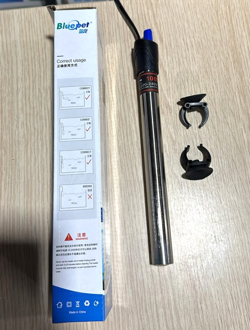 Bluepet Heater Stainless Steel 100W For Aquariums