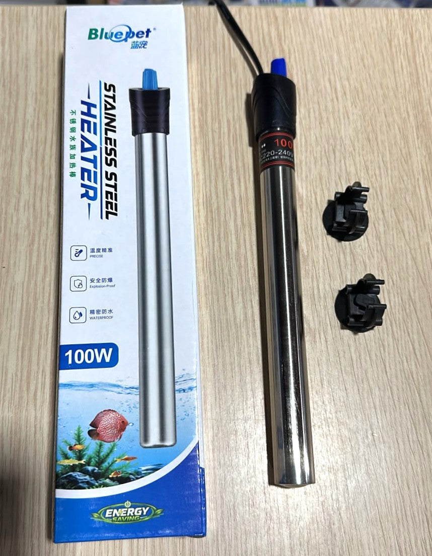 Bluepet Heater Stainless Steel 100W For Aquariums