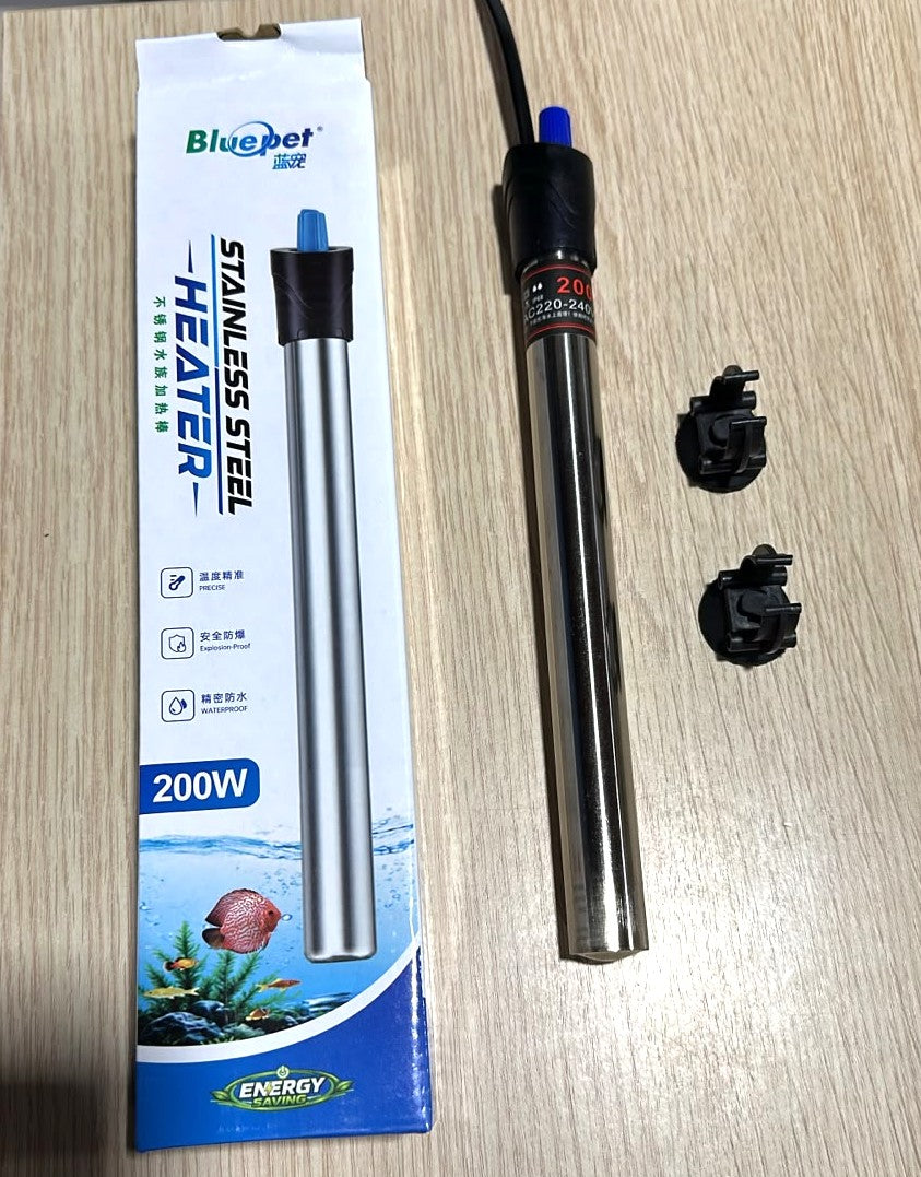 Bluepet Heater Stainless Steel 200W For Aquariums