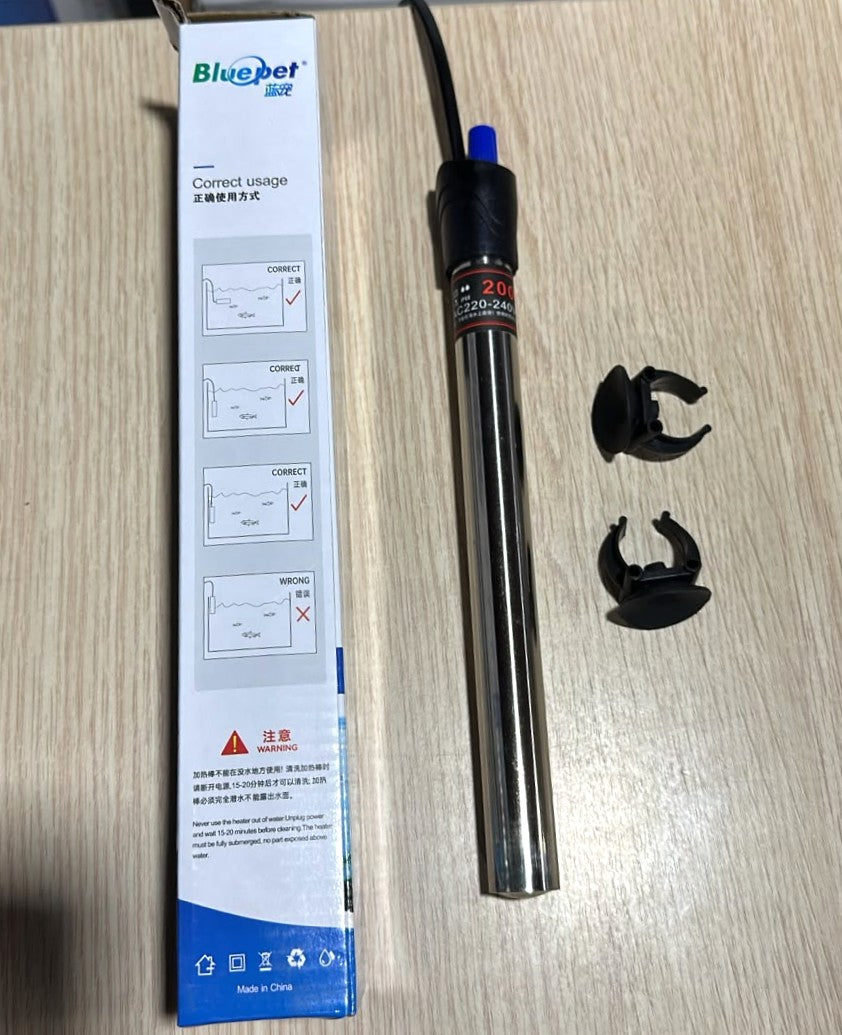 Bluepet Heater Stainless Steel 200W For Aquariums