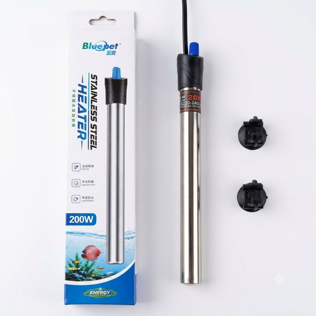 Bluepet Heater Stainless Steel 200W For Aquariums