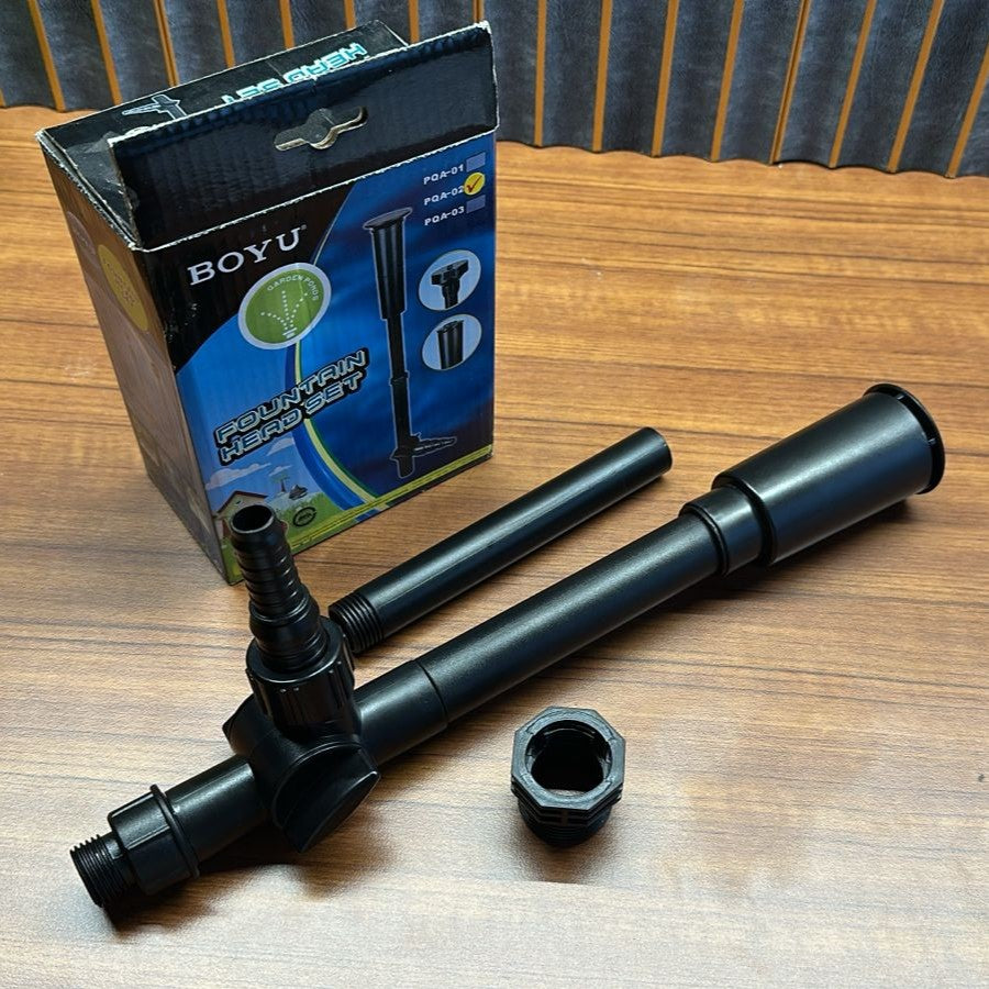 Boyu PQA-02 Fountain Head Set – Adjustable Pond Nozzle Kit with Diverter Valve