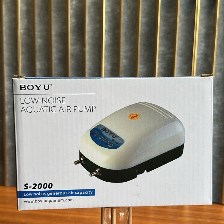 Boyu S-2000 Low-Noise Aquarium Air Pump (3W) – Adjustable Dual Outlet Aerator - 6