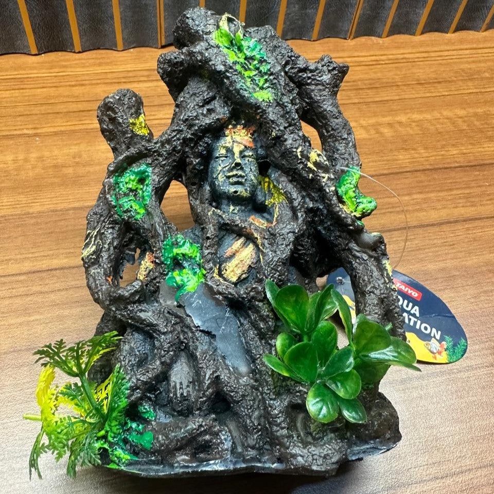 Buddha Head in Tree Roots Aquarium Decoration (16cm) – Resin Hideout - 4