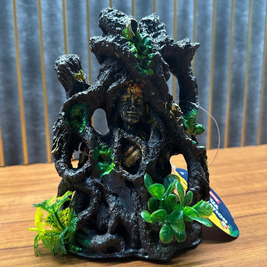 Buddha Head in Tree Roots Aquarium Decoration (16cm) – Resin Hideout - 3