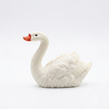 Elegant Ceramic Swan Aquarium Ornament (6 x 4.5 cm)