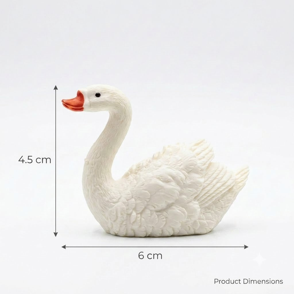 Elegant Ceramic Swan Aquarium Ornament (6 x 4.5 cm)