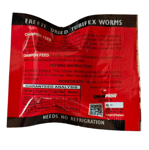 Champion Freeze Dried Tubifex Worms 1.5 gram - 5