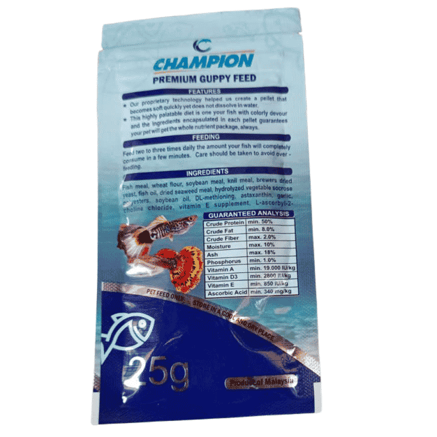 Champion Premium Guppy Food 25 gram Pouch - 2