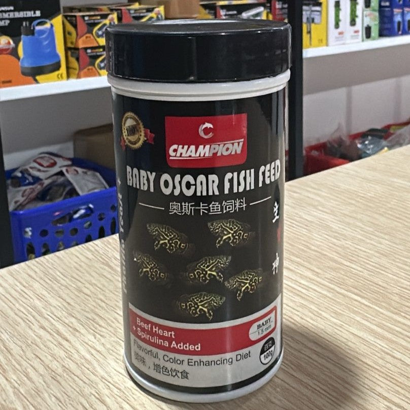 Champion Baby Oscar Fish Feed 100 grams Bottle