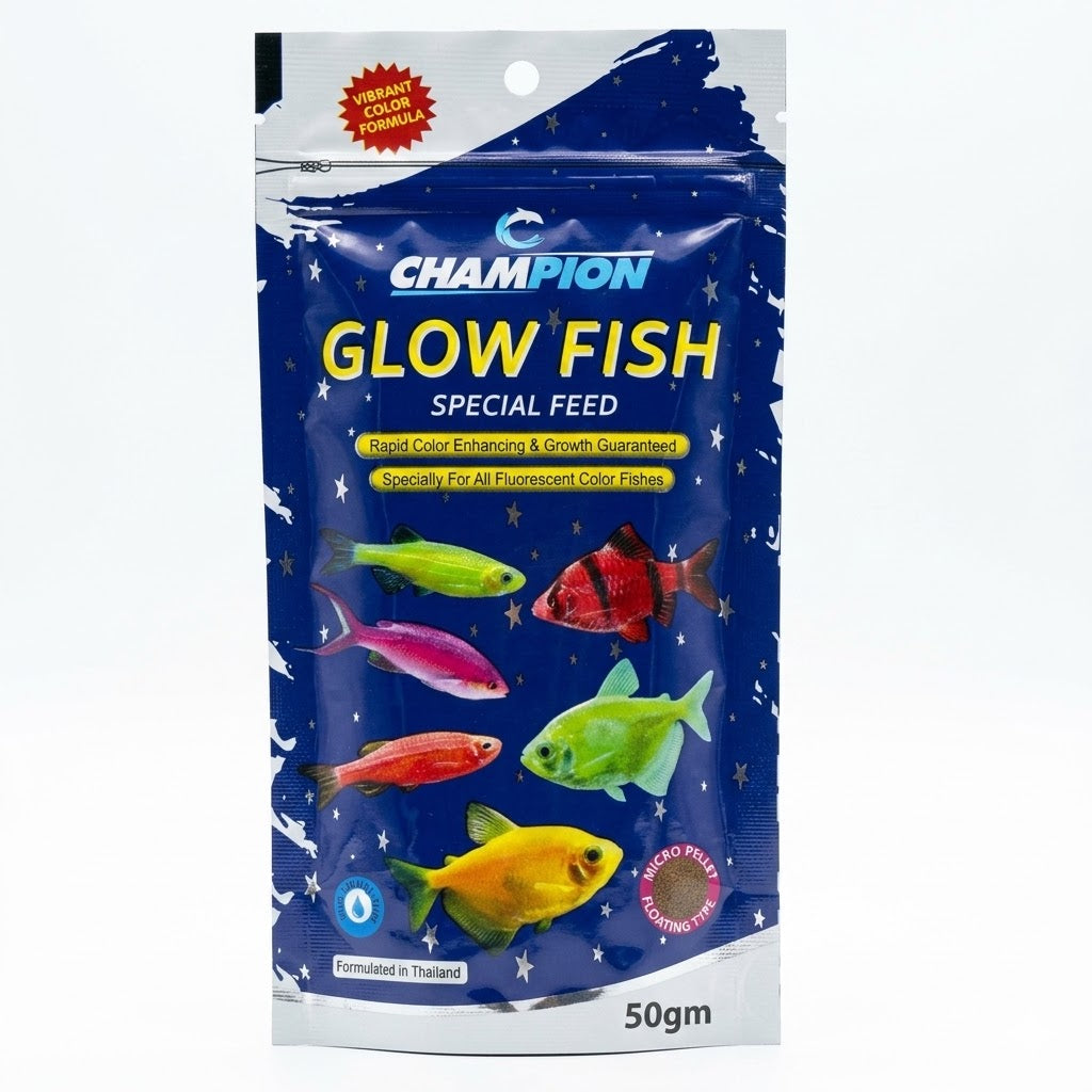 Champion Glow Fish Special Feed (50g) – Color Enhancing Micro Pellets