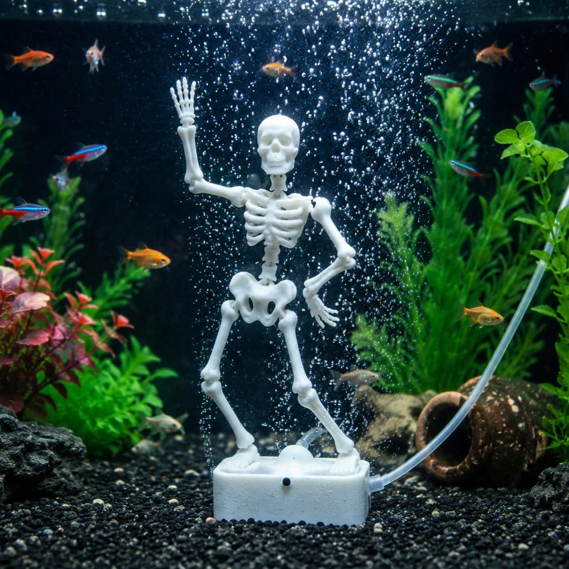 Dancing Skeleton Air Bubble Action Aquarium Ornament