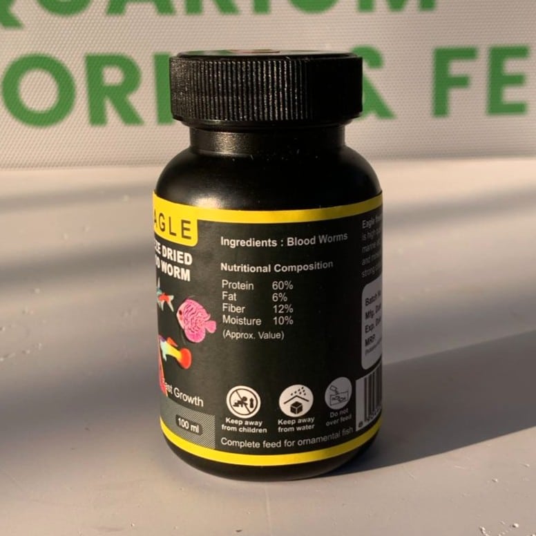 Eagle Freeze Dried Blood Worm 100 ml High Protein Fish Food - 4