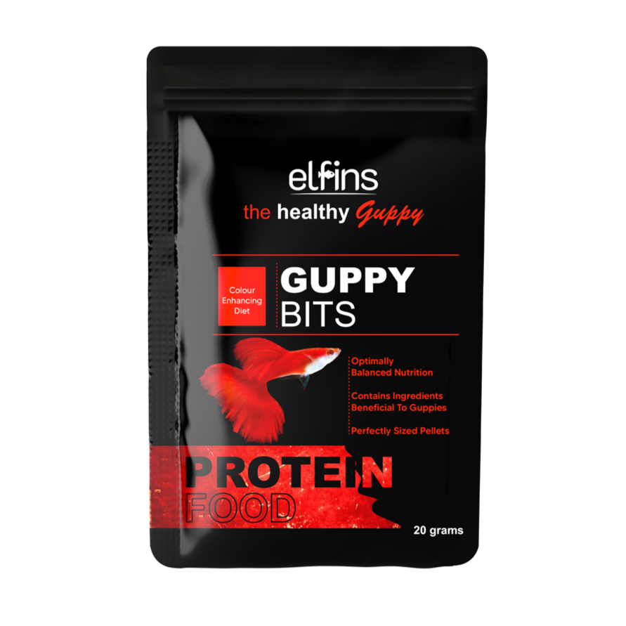 Elfins Guppy Bits 20 grams Protein Fish Food