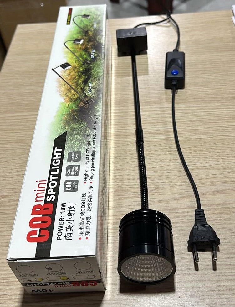 GB-F02 COB Mini Spot Light for Aquarium (10W, 3-Color Adjustable)