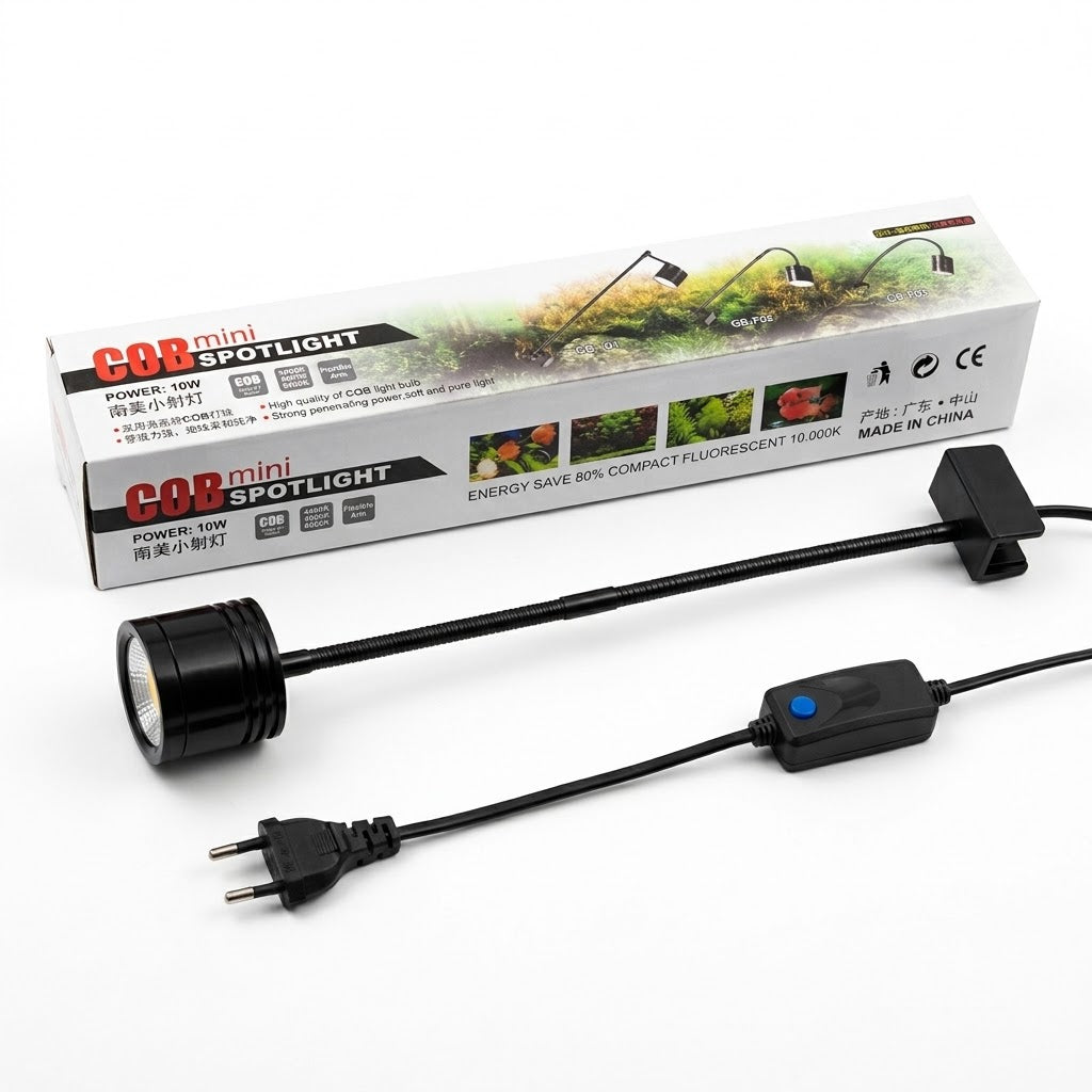 GB-F02 COB Mini Spot Light for Aquarium (10W, 3-Color Adjustable)