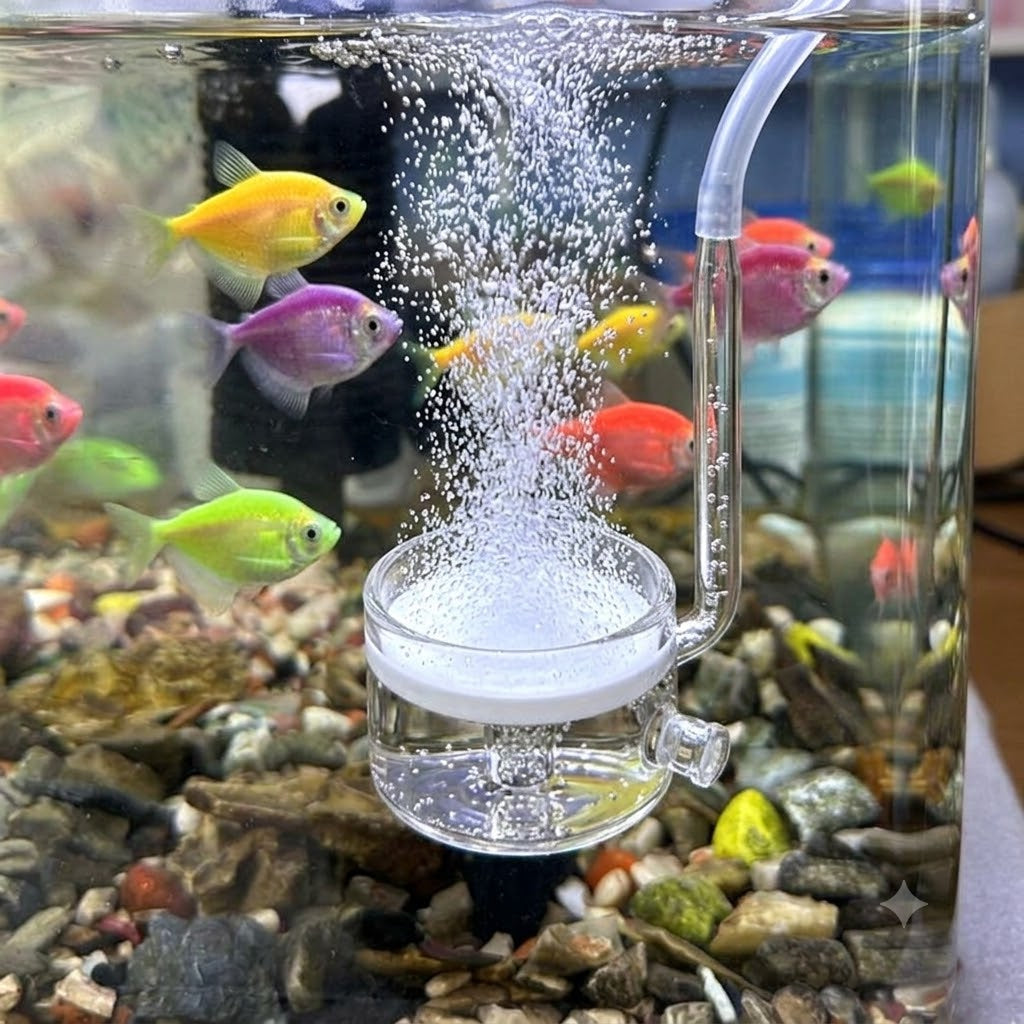 Premium Glass CO2 Bowl Diffuser (45mm) with Double Suction Cup