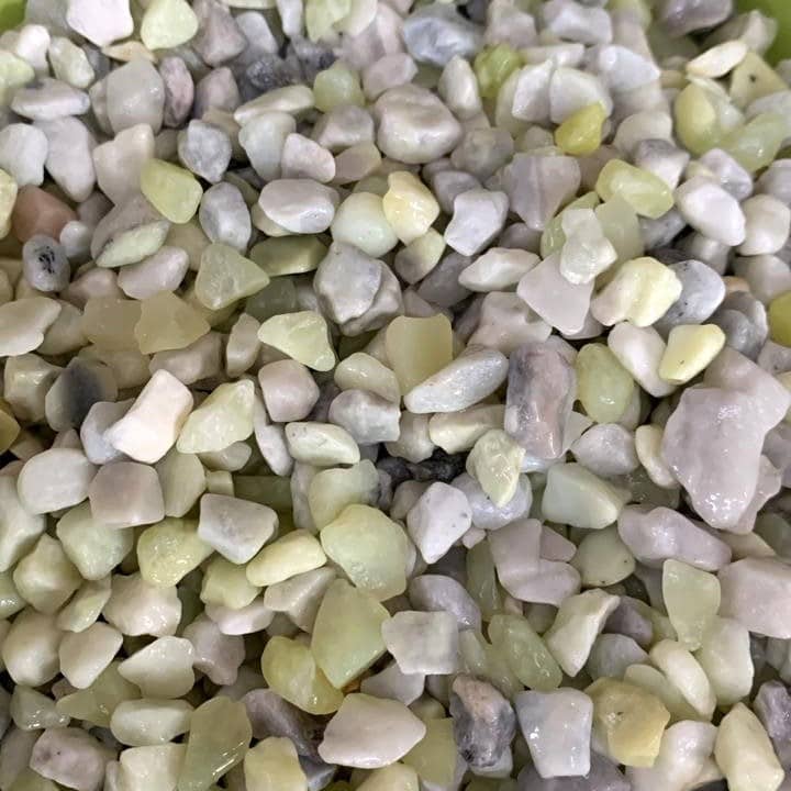 Green color pebbles | chips 4 to 8 mm size for Aquarium Decoration 1 kg packet