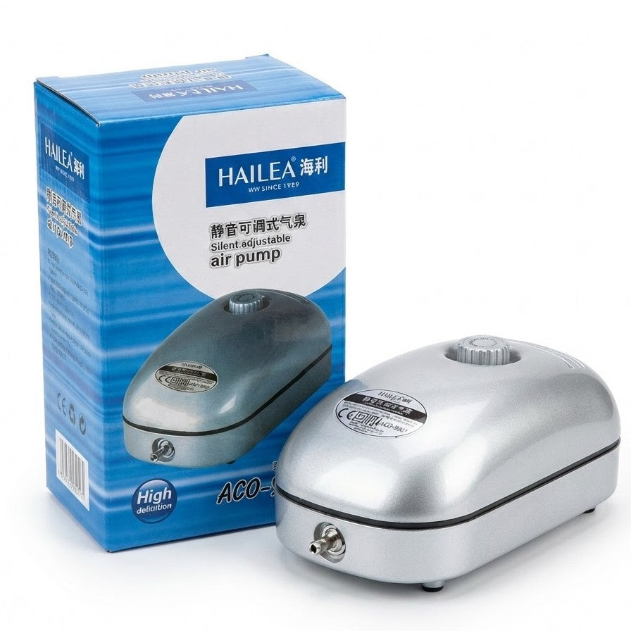 Hailea ACO-9601 Adjustable Aquarium Air Pump (2W) – Silent Single-Outlet Aerator
