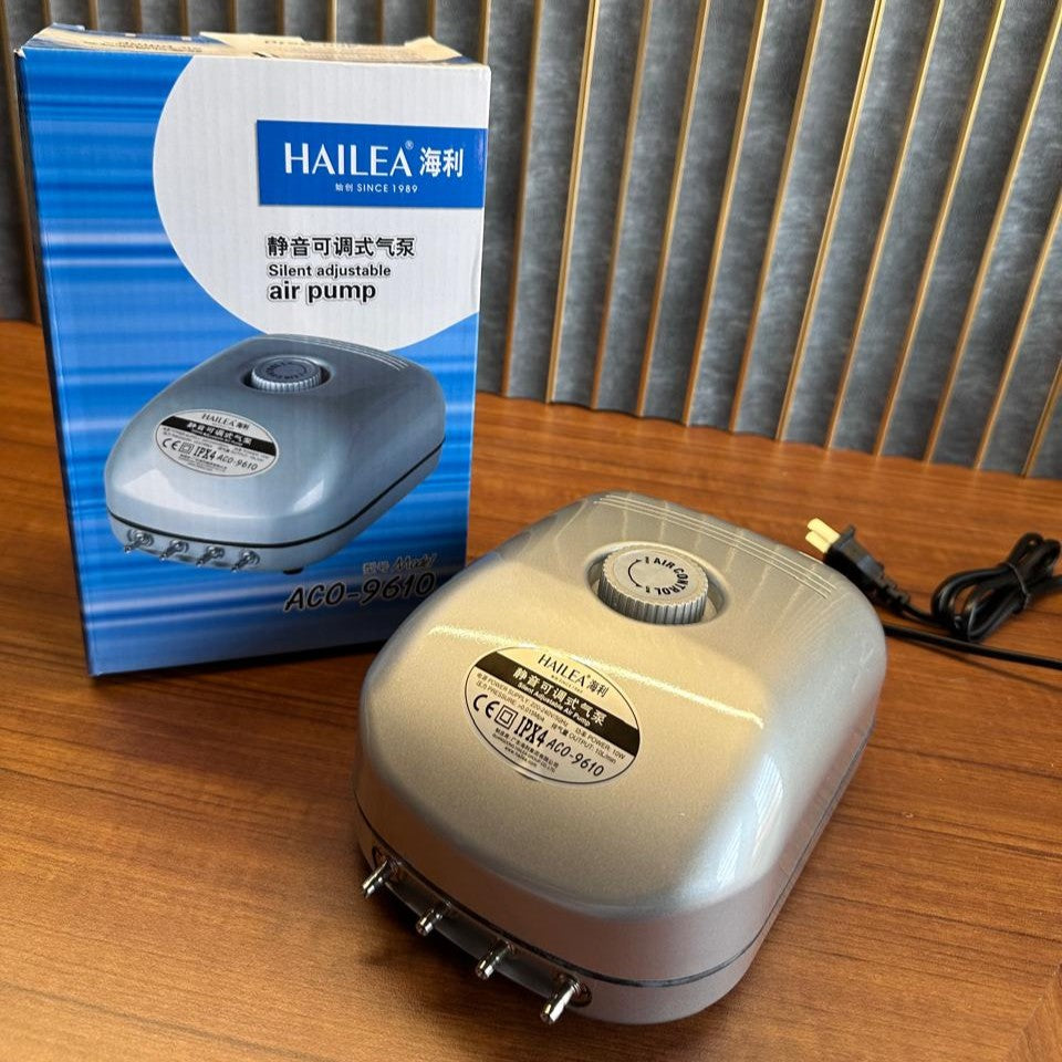 Hailea ACO-9610 Adjustable Air Pump (10W) – 4-Outlet High Output Aerator - 6