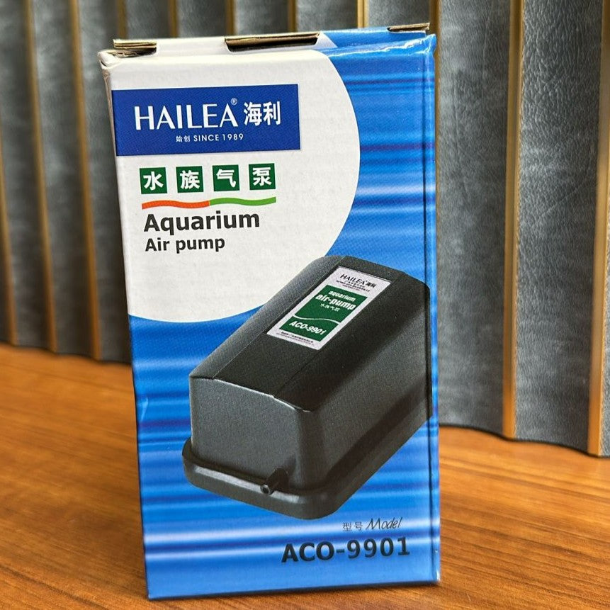Hailea ACO-9901 Aquarium Air Pump (2.0W) – 1.3 L/Min Single Outlet Oxygenator