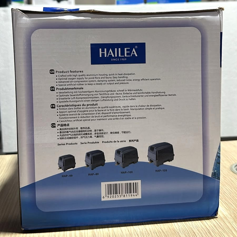 Hailea HAP-100 Hi Blow Air Pump 80W - 100 L/min Large Flow Diaphragm Pump