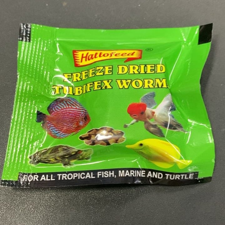 Hallofeed Freeze Dried Tubifex Worms 1.5 gram - 3