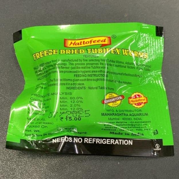 Hallofeed Freeze Dried Tubifex Worms 1.5 gram