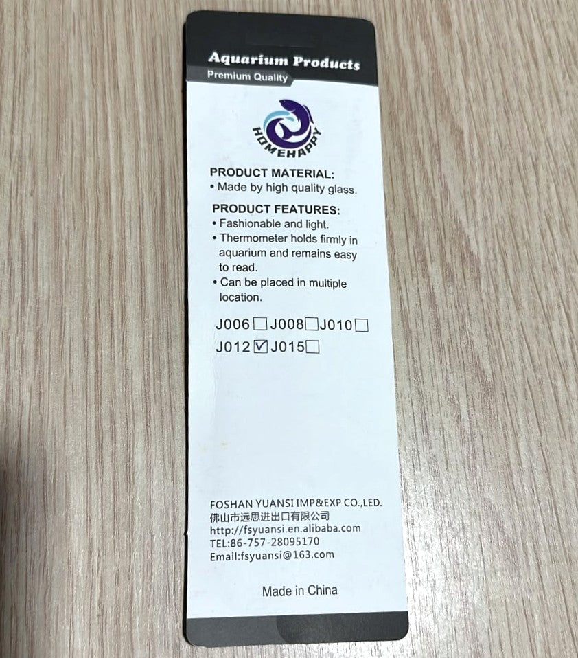 Premium Hang-On Glass Aquarium Thermometer (For 12mm Glass)