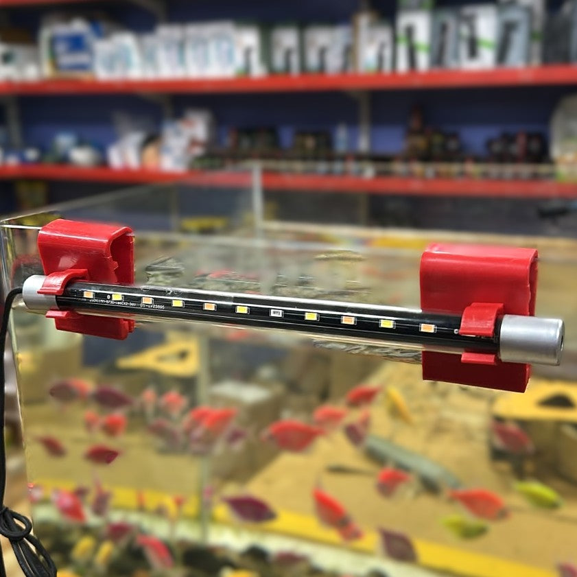 Plastic Aquarium Holder Multi-Purpose - Red Color - Clip for LED Lights & Hoses
